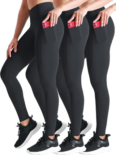 Vista 75 de Neleus calzas de yoga para mujer con bolsillo y cintura alta, para correr, con control de barriga