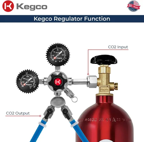 Vista 5 de Kegco Elite Series - Regulador de cerveza de barril de CO2 de doble calibre, 2 productos, cromo