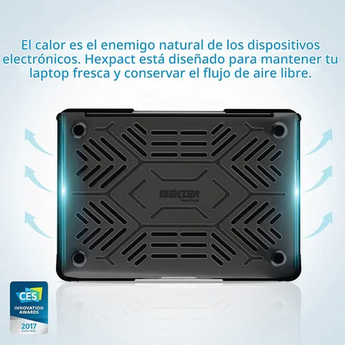 Vista 5 de IBENZER HA11CYBK HA11CYBK - Funda compatible con MacBook Air de 11 pulgadas A1370 A1465, carcasa rígida de alta resistencia para Apple Laptop Mac