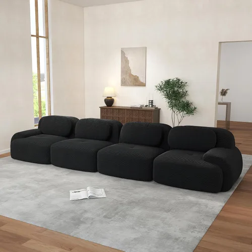 Vista 31 de Sofás seccional modular de 80" sin huesos modernos para sala de estar, juego de sofás comprimidos de 2 plazas con asiento profundo, sin necesidad