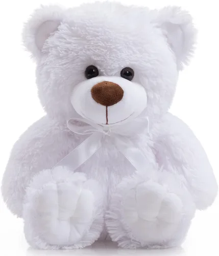 Vista 22 de Oso de peluche súper color, juguete de peluche para niños, novia, familia, felicitaciones, baby shower, cumpleaños, beige, 14 pulgadas