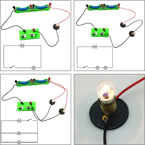Vista 5 de EUDAX Kit de modelo de experimento de física DIY Materiales electromagnéticos Electroimán y circuito de descubrimiento de electricidad básica