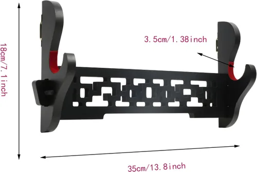 Vista 2 de Soporte para Espada Katana Montaje de Pared - Soporte para Katana de 1 Nivel Acolchado de Terciopelo Estante Samurái Estante de Exhibición de Espada