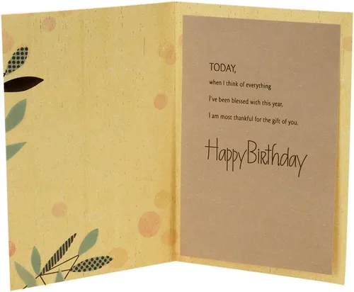 Vista 2 de Hallmark Tarjeta de cumpleaños para marido (ramas y hojas)