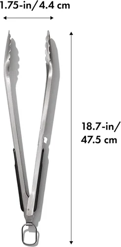 Vista 2 de OXO Good Grips - Herramientas para asar a la parrilla, pinzas, color negro