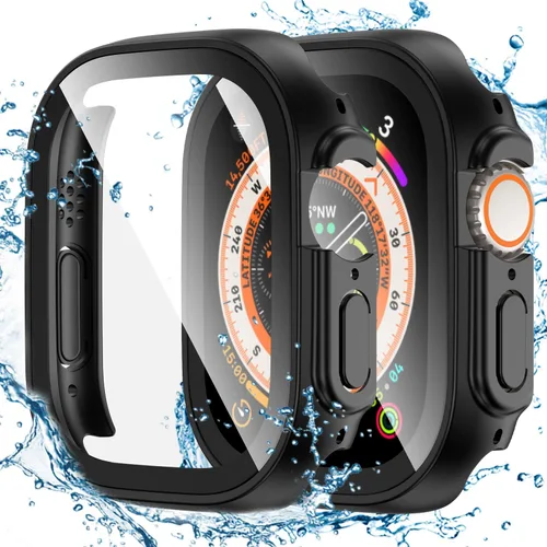 Vista 23 de Tensea - Funda protectora de pantalla para Apple Watch de 1.732 in SE 3/2nd/SE/Series 6/5/4 Waterproof iWatch Protective Face Cover -Tempered