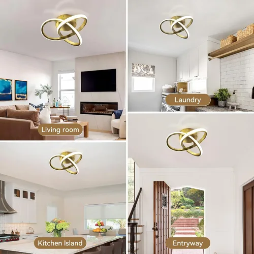 Vista 7 de Lámpara de techo moderna de 10 pulgadas, lámpara de techo regulable LED de 24 W con control remoto, temperatura de color ajustable de 3000 a 6000 K