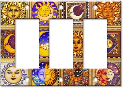 Vista 11 de Art Plates - Cubierta decorativa para interruptor de luz - Placa de pared metálica decorativa - Cubierta para interruptor de 2 llaves - Tema