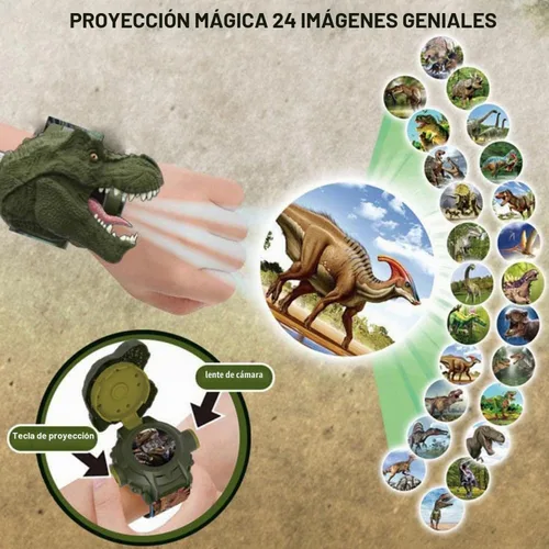 Vista 3 de RAYCHY Reloj Dinosaurio Linterna Proyector Juguetes Patrón Animal Antorcha Juguetes Educativos Regalo