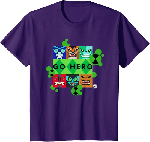 Vista 26 de Ben 10 Go Hero - Camiseta, Azul / Patchwork, S