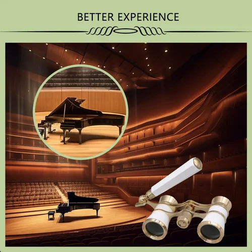 Vista 5 de BLACKICE Lentes de ópera, prismáticos de teatro de 3 x 25 pulgadas, mini anteojos de ópera compactos con mango ajustable, binoculares portátiles