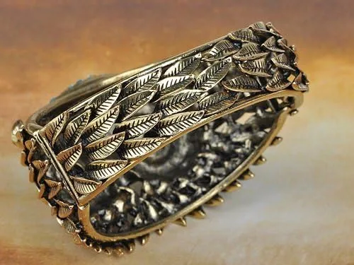 Vista 5 de Alilang Pulsera de cara de búho con diamantes de imitación de cristal de pájaro antiguo