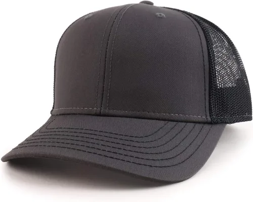 Vista 8 de Armycrew Gorra de béisbol extragrande XXL de perfil bajo con malla en dos tonos Negro carbón