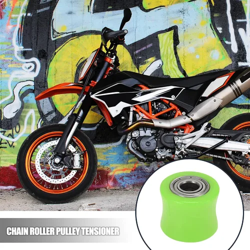 Vista 2 de Motoforti 0.394 in agujero 1.063x1.299 in cadena rodillo polea deslizante tensor rueda guía verde para motocicleta ATV