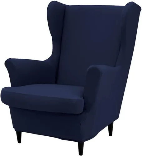 Vista 20 de Fundas para silla Wingback, 2 piezas, fundas elásticas para sillón de ala de color sólido con parte inferior elástica, protector de muebles