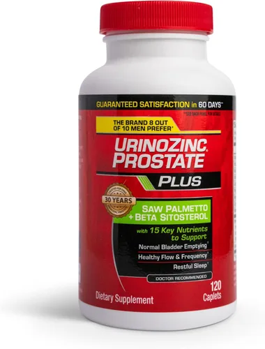 Vista 4 de Urinozinc Prostate Plus, Saw Palmetto & Beta Sitosterol Suplemento para hombres, reduce la micción frecuente (suministro para 2 meses, 120 unidades)