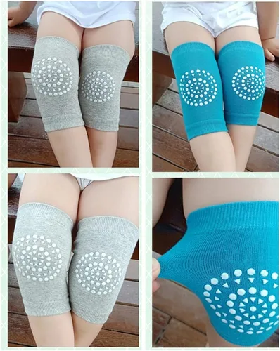 Vista 2 de Rodilleras para niños pequeños, unisex, antideslizantes, elásticas, para gatear, piernas no restrictivas, de 6 a 36 meses