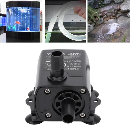 Vista 4 de Bomba de agua sumergible, CC 12 V 10 W 400L Lift QR50H Bomba sumergible para fuente pequeña para acuario tasa ajustable, bomba de fuente, fuente