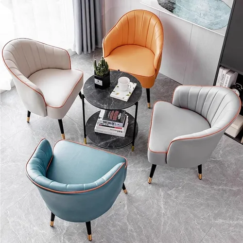 Vista 7 de YCKEGEW Sillón para sala de estar, silla moderna de discoteca, silla de cuero, taburete tapizado, silla individual para sala de estar, dormitorio