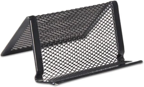 Vista 2 de Universal Soporte de malla metálica para tarjetas de presentación, capacidad para 50 tarjetas de 2.25 x 4, 3.78 x 3.38 x 2.13, negro