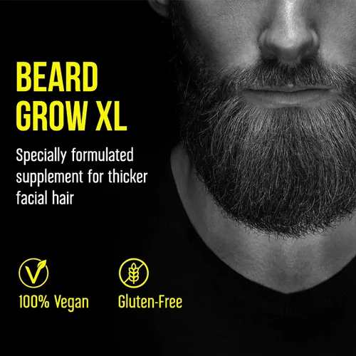 Vista 3 de Beard Grow XL Suplmento para vello facial Las vitaminas N 1 para el crecimiento del vello en hombres Para una barba más gruesa y más tupida
