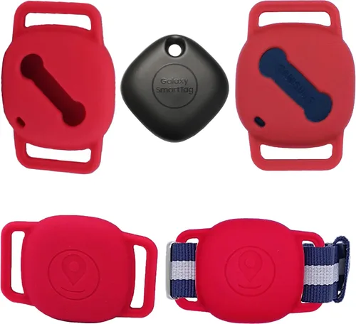 Vista 4 de Lofekea Sillicone - Funda para Galaxy SmartTag, 2 unidades Samsung Smarttag+Plus Finder Tracker Holder para collar de perro y mascota, soporte