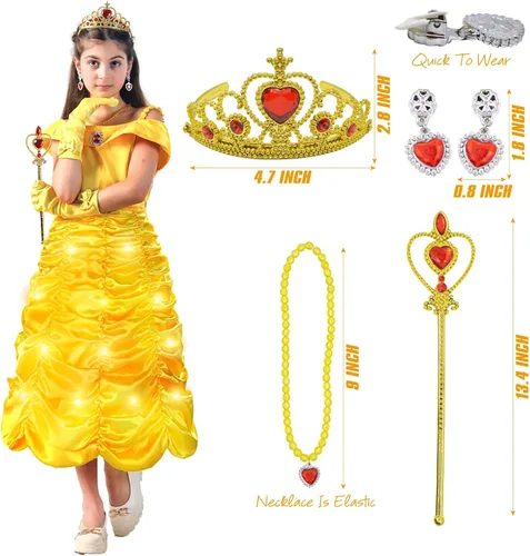 Vista 2 de Sumickx Vestido de princesa para niñas, disfraz de Halloween, cosplay, Navidad, fiesta de cumpleaños