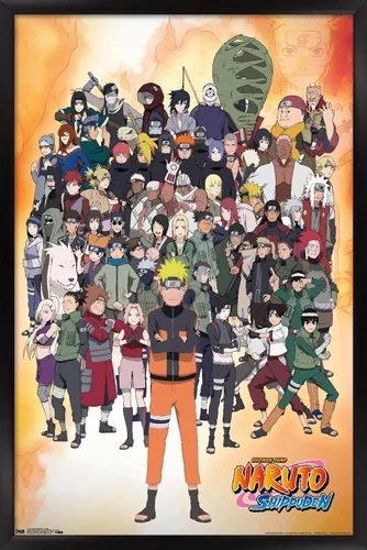 Vista 14 de Trends International Naruto Shippuden - Póster de pared grupal, 14.725 x 22.375 pulgadas, versión con marco de madera tipo granero