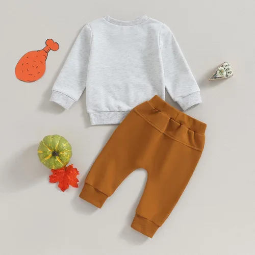 Vista 6 de Conjunto de 2 piezas de sudadera con diseño de árbol de Navidad para niño y niña, ropa de otoño e invierno