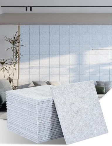 Vista 9 de AKUMAX Paquete de 12 paneles acústicos de pared, paneles de pared adhesivos para paredes, paneles de fieltro PET de 12 pies cuadrados que absorben