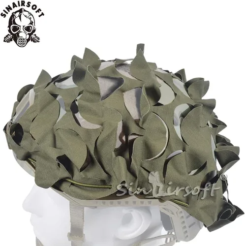 Vista 2 de SINAIRSOFT Cubierta de casco táctico transpirable 3D camuflaje casco cubierta para paintball militar tiro equipo combate casco rápido