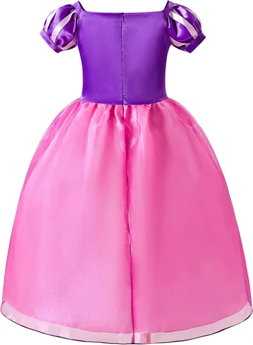 Vista 4 de Aoiviss Girls Rapunzel Costume Princess Dress Up Clothes for Birthday Halloween Cosplay Purple
