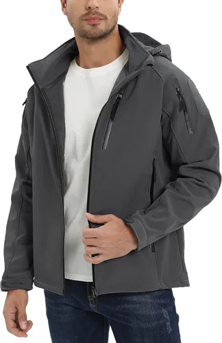 Vista 3 de TACVASEN Special Ops - Chaqueta táctica para hombre, resistente al agua, softshell y desmontable, con capucha