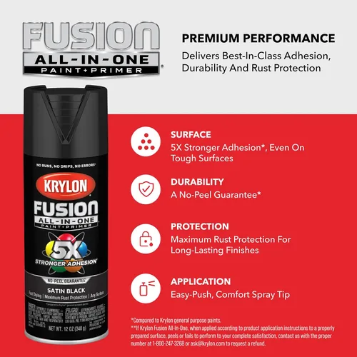 Vista 7 de Krylon Fusion - Pintura en aerosol adhesiva todo en uno para uso en interiores y exteriores, 12 onzas, vidrio de playa