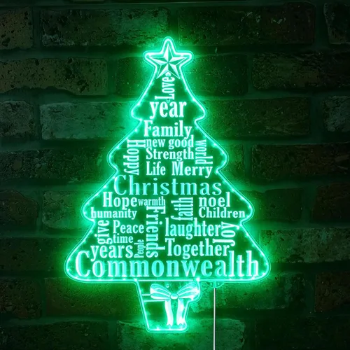 Vista 20 de ADVPRO Regalos de árbol de Navidad presenta luces RGB Dynamic Glam LED Sign - Forma de corte a borde - Decoración de pared inteligente 3D