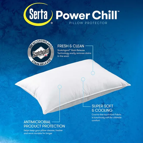 Vista 4 de Serta Power Chill - Protectores de almohada de enfriamiento, estándar/Queen