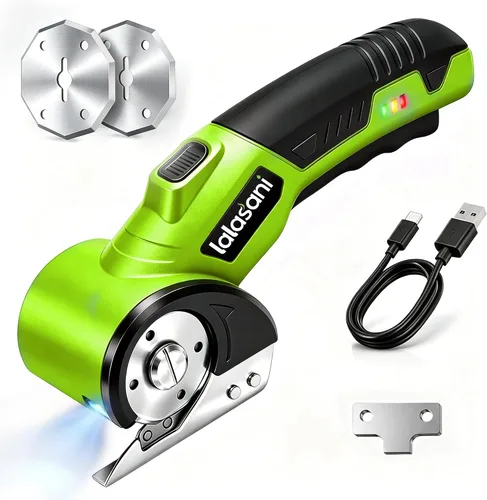 Vista 10 de Cordless Electric Scissors for Cardboard, Automatic Box Cutter (Orange, 1.0)
