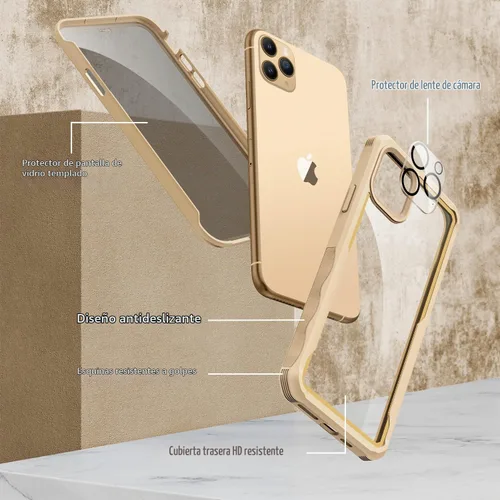 Vista 3 de CENHUFO Funda de privacidad para iPhone 11 Pro, funda de cuerpo completo con protector de pantalla de privacidad de vidrio templado 9H integrado