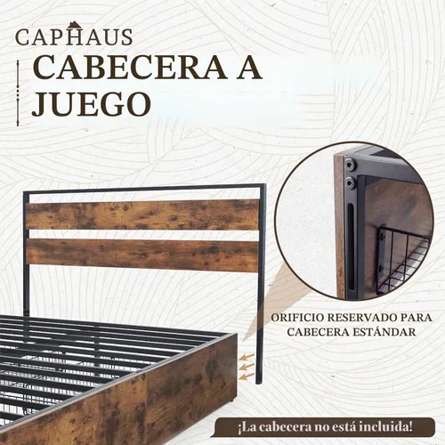 Vista 5 de CAPHAUS Base de cama de almacenamiento de metal industrial con 4 cajones, base de cama con plataforma que ahorra espacio, base de colchón