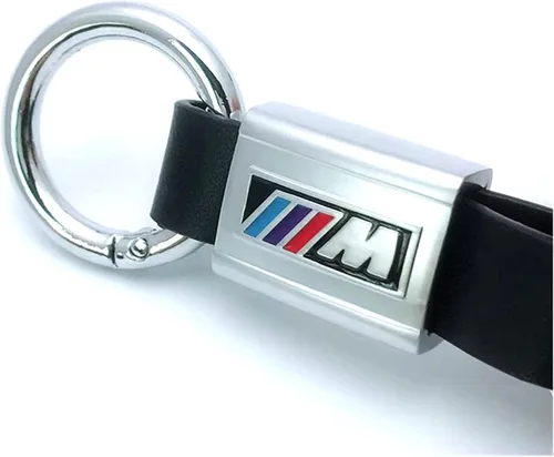 Vista 3 de LeYin Car logo llavero metal anillo de resorte de cuero de alta calidad llavero colgante regalo