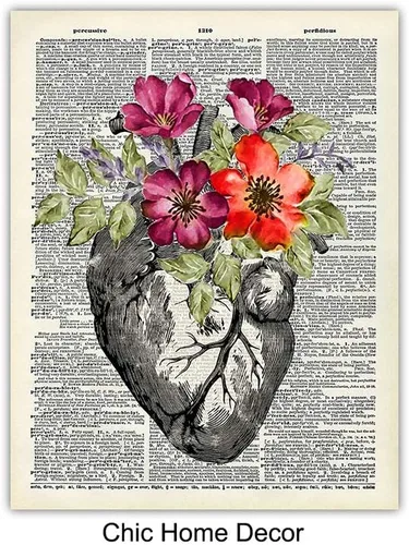 Vista 7 de Decoración artística de pared de corazón, cráneo, cerebro, pulmones, riñón, hígado, decoración de habitación de anatomía humana, decoración