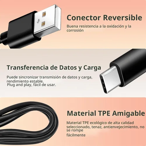 Vista 3 de Cable de carga tipo C QC3.0 de 10 pies y 18 W para Samsung Galaxy Tab A9, A9+ Plus, Galaxy Tab S6 Lite, Tab A7 10.4 pulgadas, A7 Lite 8.7 pulgadas