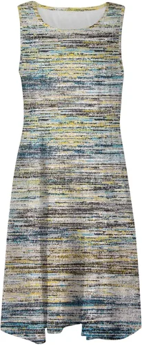 Vista 2 de Vestidos fluidos para mujer, vestido casual de verano con estampado de rayas y cuello redondo sin mangas