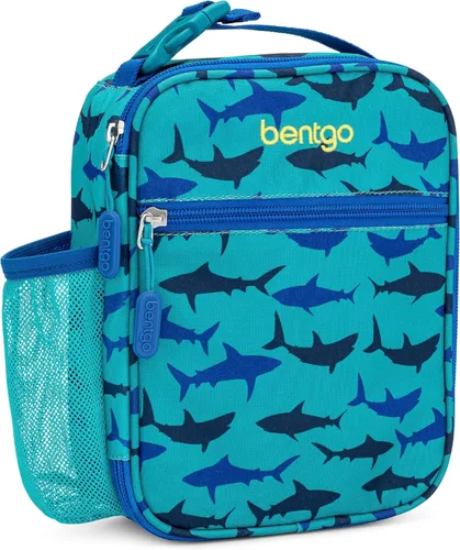 Vista 10 de Bentgo - Bolsa de almuerzo aislada para niños, resistente al agua, reutilizable, ligera y duradera, con soporte para botella de agua y bolsillo