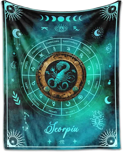 Vista 22 de Manta Acuario para Regalos, 40" x 30" Manta Rectangular de Franela del Zodiaco Acogedora, Regalo para Niños Niñas Adolescentes Mujeres Hombres