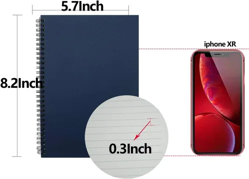 Vista 2 de Yansanido - Cuaderno de notas con tapa blanda (A5, 4 unidades, 120 páginas, 60 hojas)