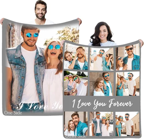 Vista 16 de Regalos personalizados de cumpleaños para el Día del Padre, para papá, abuelo, hombres, manta personalizada con fotos para mi papá, regalos de hija