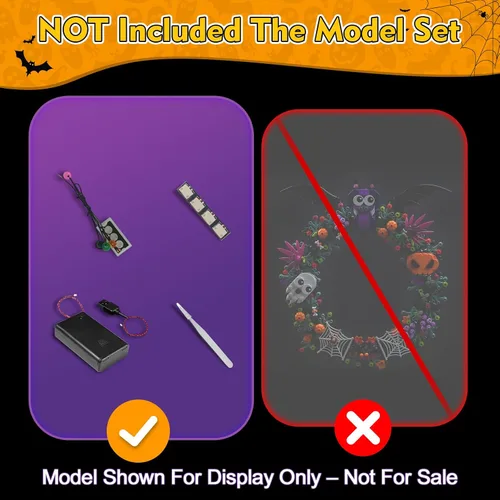 Vista 7 de LocoLee Kit de luces compatible con Lego 40825 Halloween Wreath – No solo el modelo, accesorios de iluminación LED compatibles con Lego 40825