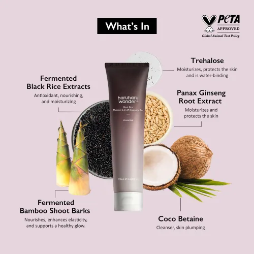 Vista 13 de HARUHARU wonder Black Rice Moisture 5.5 Gel Limpiador Suave, Limpiador Diario Suave, pH Bajo 5.5, Equilibrio de Humedad, Sin Jabón, Para Piel