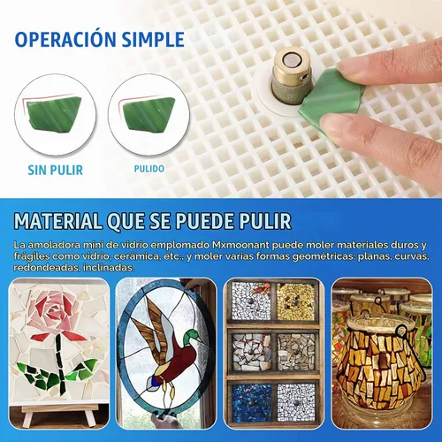 Vista 6 de Mxmoonant Amoladora de vitrales con brocas de amoladora de 5/8 pulgadas y 1 Rojo